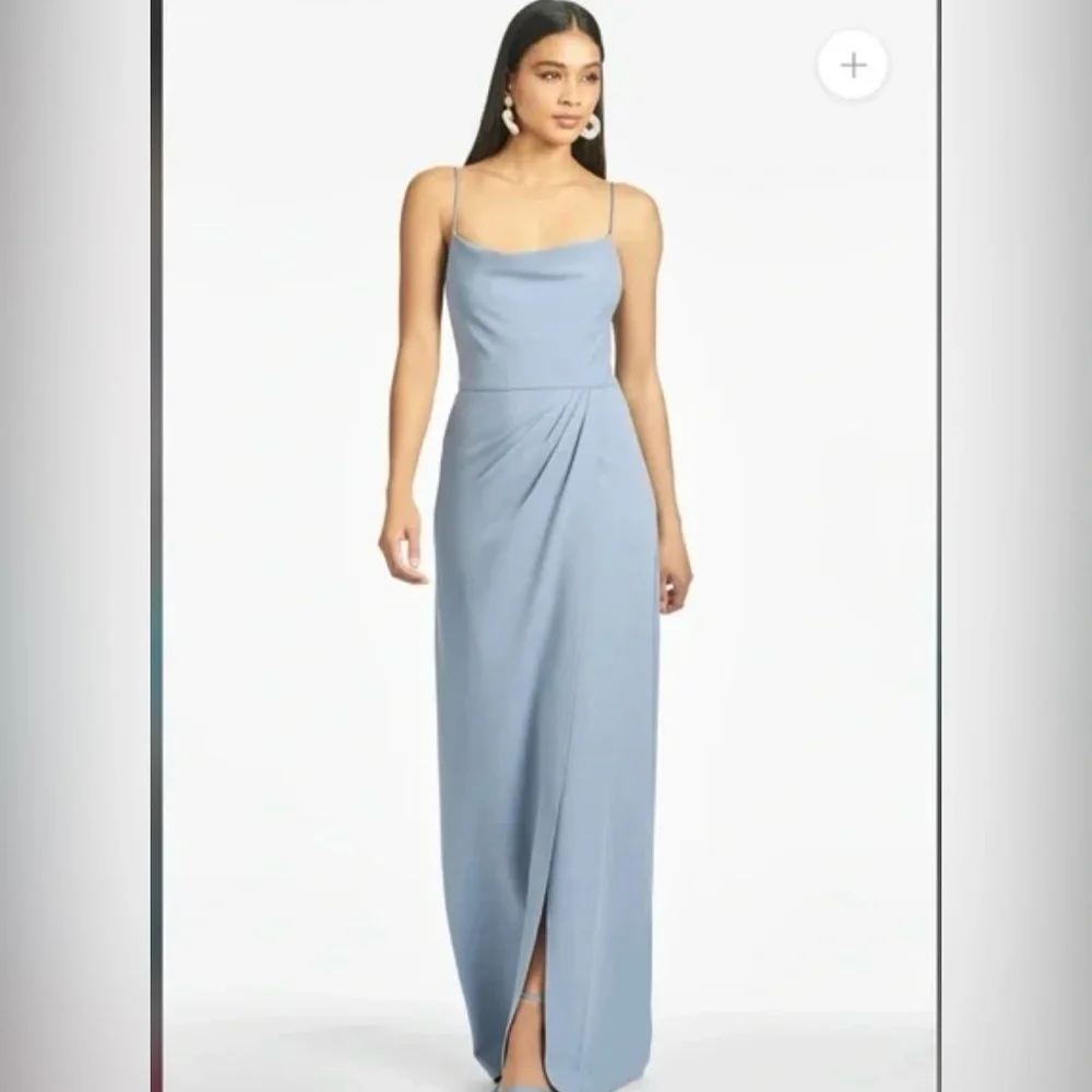 Sachin & Babi-NWT- Paulina Slate Blue 4-Way Stretch Crepe Gown Sz:8 Ret$325 - Picture 1 of 8